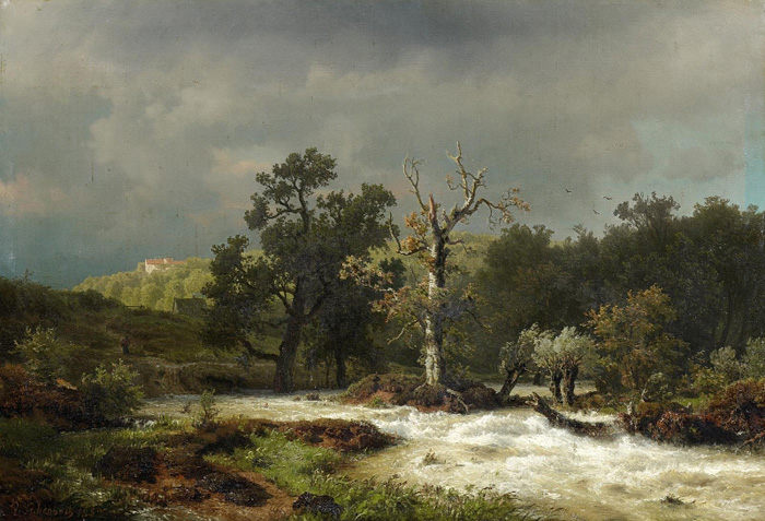 course of a river in hesse before the tempest
